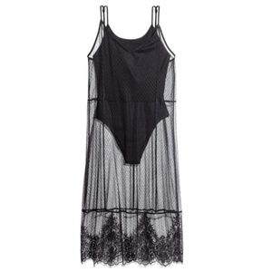 H&M Coachella festival black mesh bodysuit dress 6